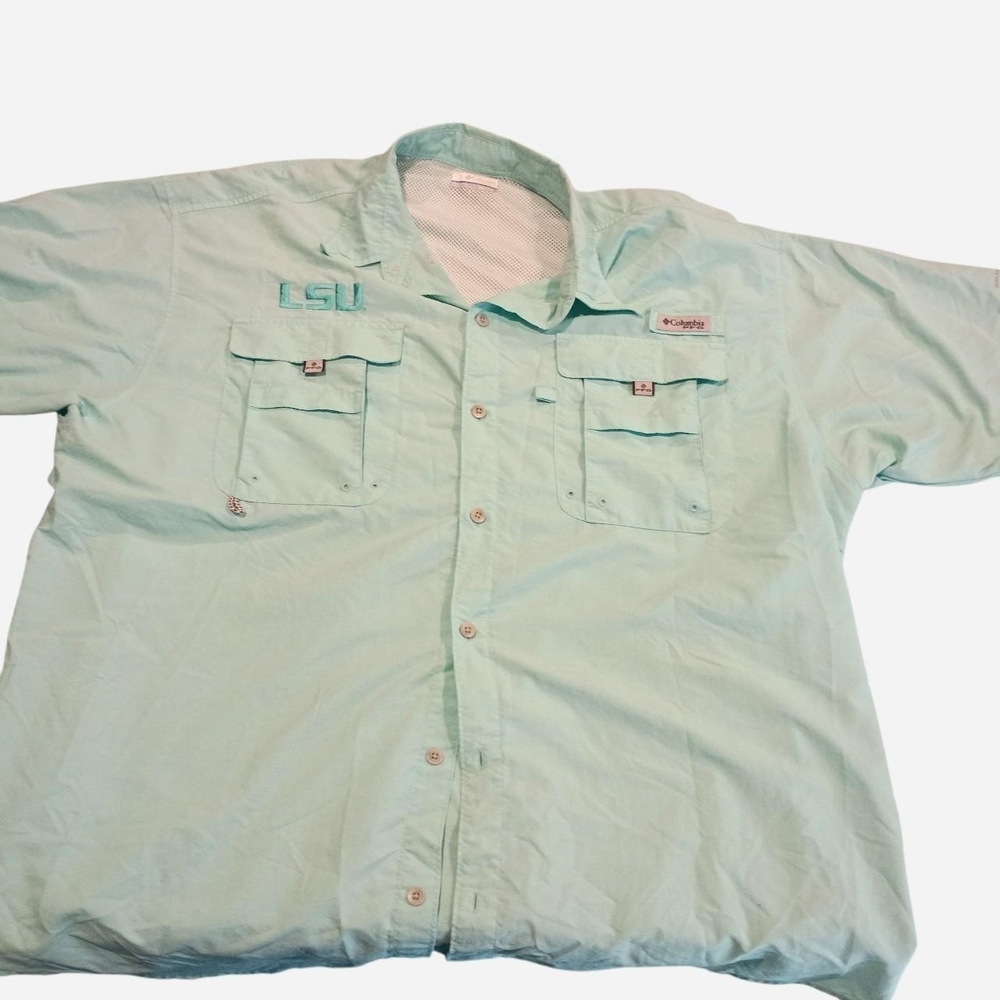 Columbia Men's Aqua Button Down Shirt